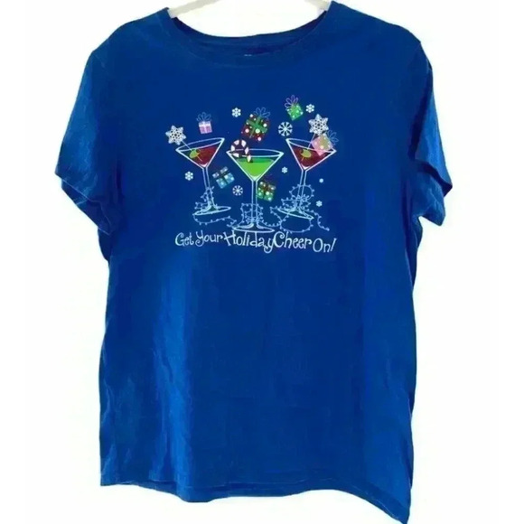 Get Your Holiday Cheer On Christmas Juniors Teens T Shirt Tee Size Extra Large - Picture 1 of 5